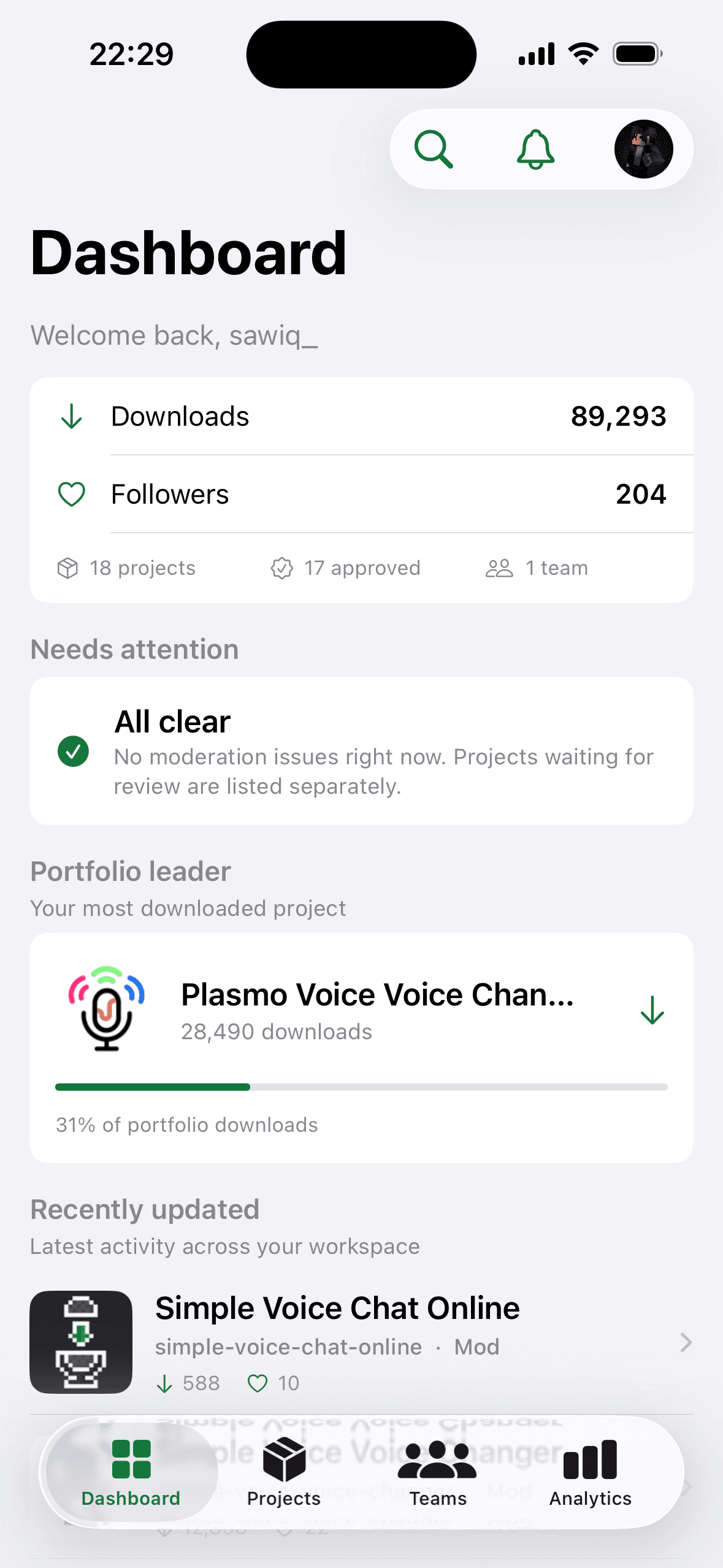 Ryntra dashboard on iPhone